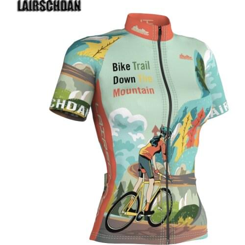 LairschDan 2021 Womens Cycling Jersey Summer Short Sleeve Bicycle Clothes Mountain Bike Cycling Clothing Ropa Ciclismo Mujer