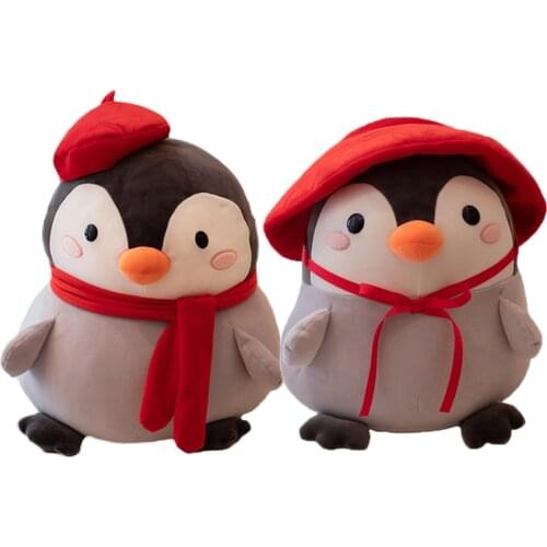Cute plush penguin toy stuffed penguin plush wear hat kids toys birthday christmas gift