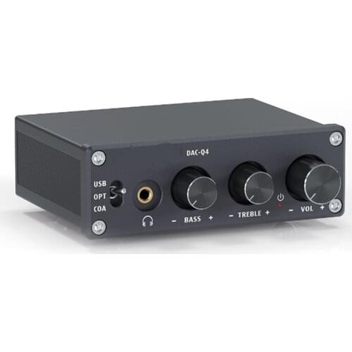 Mini Stereo Dac and Headphone Amplifier 24 Bit/192 Khz Usb/Optical/Coaxial To Rca Aux for Home/Active Speakers