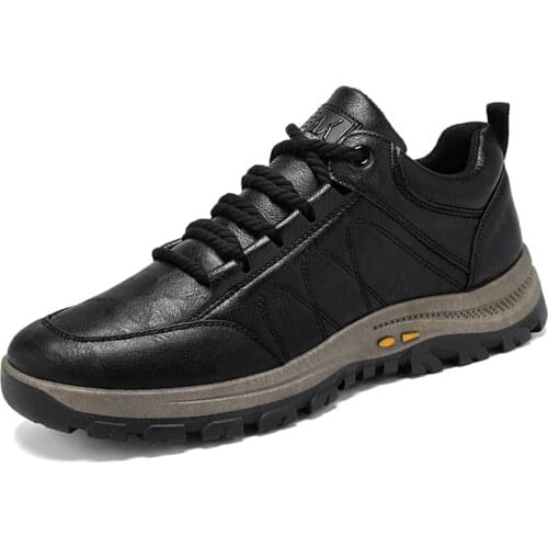 Thick Sole Men Leather Casual Shoes Fashion Sneakers Male Outdoor Shoe Non-slip Mens Footwear Zapatillas Hombre Autumn Man Boots