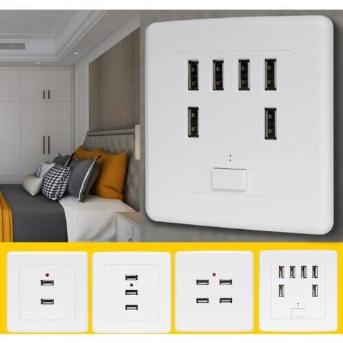 Bcsongben 2/3/4/6 Ports USB Wall Socket Charger Power Adapter Plug Outlet Grounded Electric Wall Charger Adapter Charging