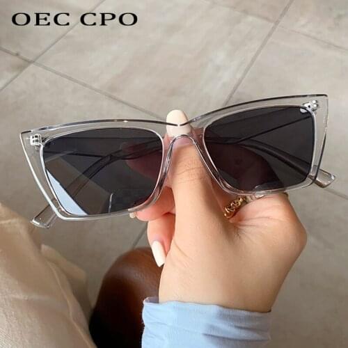 OEC CPO Vintage Square Sunglasses Women Brand Fashion Punk Sunglasses Ladies Small Frame Eyeglasses Retro Female Eyewear UV400