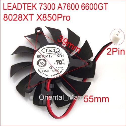 New LEADTEK 6600GT 7300 A7600 8028XT X850Pro Graphics / Video Card VGA Cooler Fan 2 Wire 2Pin