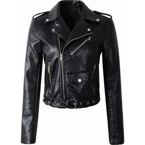 Autumn Women PU Leather Jacket 2020 Chic Motorcycle Leather Jackets Woman Winter Clothes Yellow Slim PU Leather Jacket Winter