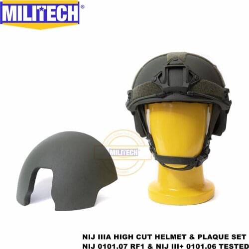 ISO Certified MILITECH NIJ III+ FAST OD 2 In 1 OCC Dial Liner High XP Cut Bulletproof Aramid Ballistic Helmet NIJ 0101.07 RF1