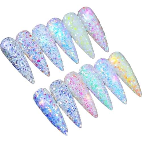Assorted Color Nail Art Glitter Powder Dust Shimmering Sequins Flakes Charms