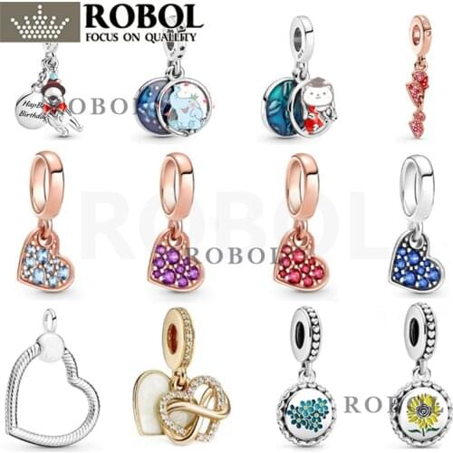 75 High Quality Original 925 Sterling Silver Jewelry Charms Fit for DIY Bracelet Necklace Heart Image Jewelry Free Shipping