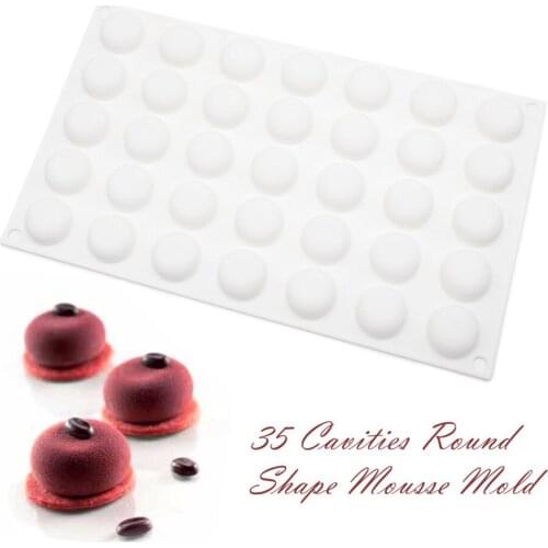Silicone Mousse Mould - Cake Mold 3D Handmade Bakeware DIY Moulds, 35 Holes Round Shape