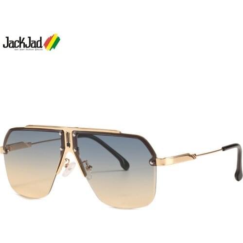 JackJad 2021 Fashion Square Shield Style Vintage Rivets Sunglasses Men Driving Cool Brand Design Sun Glasses Oculos De Sol 1033