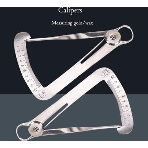 1Pc 0-10mm Dental Caliper With Scale Stainless Steel Measuring Gold/Wax Calipers High Precision Dentist Gauge Caliper Tools