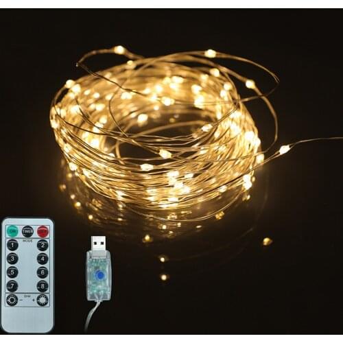 Led copper wire string light string fairy lights Silver Wire battery USB Remote Control 30M/20M/10M/5M for Christmas Fairy warm