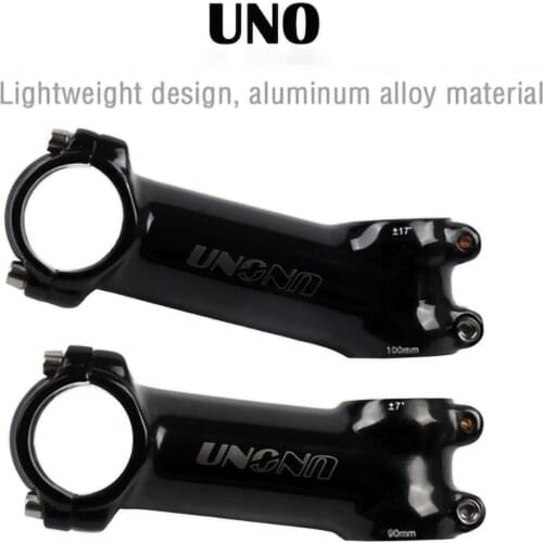 UNO AS007N Aluminum Bicycle Ultralight Stem 28.6x31.8mm 60-130mm +-7/17Degree Glossblack Handlebar Stem Cycling Bike Accessories
