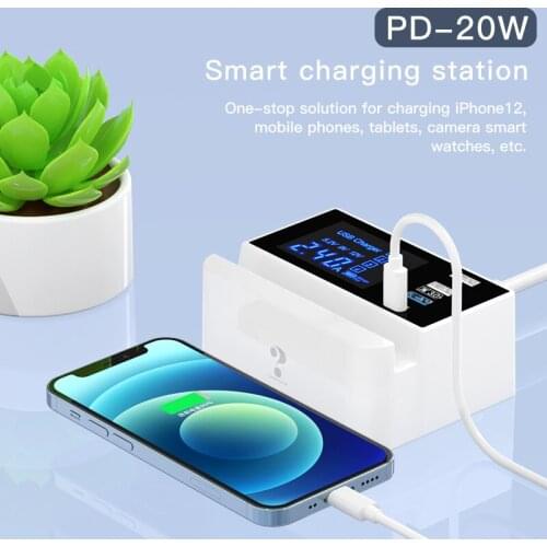 Quick Charge 3.0 USB Charger With Bracket Tablet Notebook PC Phone Charger Adapter HUB PD Fast Charger For iPhone Samsung