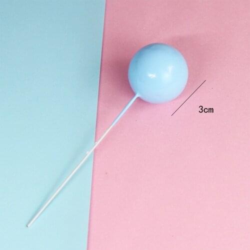 10pcs 2/3/4cm Ball Cake Topper Happy Birthday Party Baby Shower Cake Decor Cupcake Flag Wedding Christmas Ball Decor Supplies