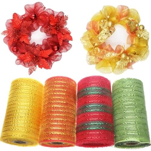 15cm*10 Yards Christmas Decoration Mesh, Flower Packing Net, Bow Gauze Net Party DIY Decorations Holiday Festival Supplies