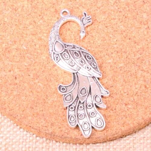 17pcs peacock Charms Zinc alloy Pendant For necklace,earring bracelet jewelry DIY handmade 61*21mm