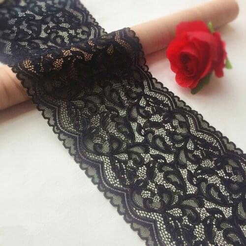 17cm black thickening exquisite embroidery stretch openwork lace skirt hem wrapped chest accessories