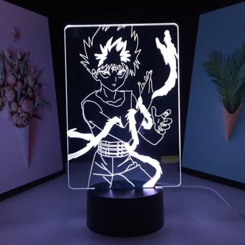 Dragon Revolves Around Boy Hand 3D Lamp Anime Figure Acrylic Light Guide Plate Black Base for Children Festival Birthday Gifts