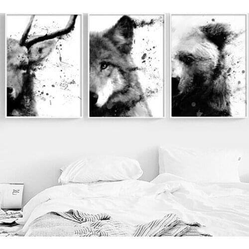 Diamond Painting 3d Cross Stitch"black wolf/bear/deer"DIY Diamond Embroidery wall pictures for living room modern decor