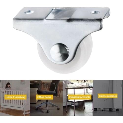 High quality White Rail Fixed Casters Small 1-Way Wheel Furniture Plastic Directional Wheel Wear-resistant