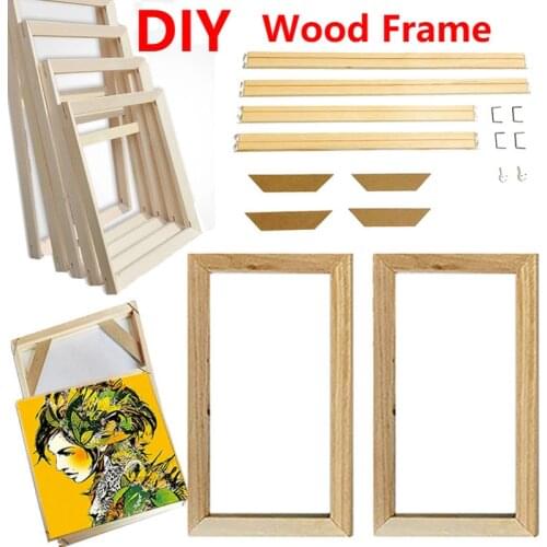 WOOD FRAME for Canvas Painting Custom Diy Natural Wooden Photo Frame Large Size Wall Art Poster Pictures Frame Home Decoration