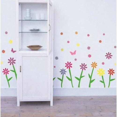 DIY PVC Butterfly And Small Flower Wall Stickers For Home Decoration Living Room Stairs Decor