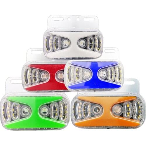 FEEDOPAL New 10PCS Multi Color Highlight Warning Second Generation Light Guide Side Lamp 24 V Waterproof Reversing Lamp