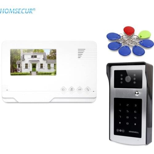 HOMSECUR 4.3inch Video Door Entry Security Intercom with One Button Unlock for Apartment XC004-S+XM401