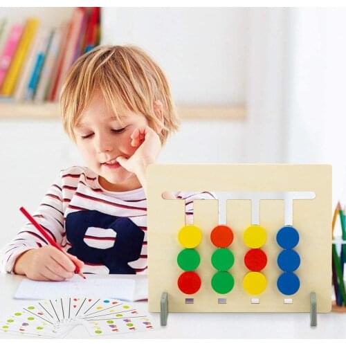 Montessori Toy Colors and Fruits Double Sided Matching Game Logical Reasoning Training Kids Educational Toys Children Wooden Toy