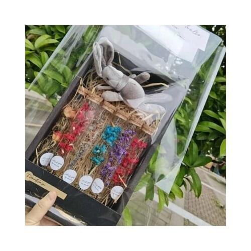 Artificial Flower Mini Wishing Bottle Glass Tube Dried Flower Rose Immortality Sky Star Creative Gift Hand Gift Box With Bouquet