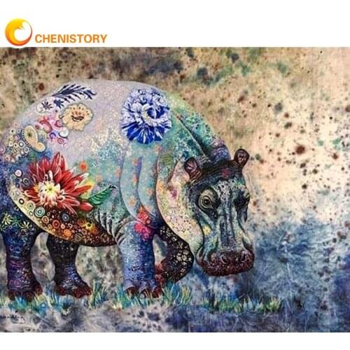CHENISTORY Diamond Painting Rhino 5D Diy Full Square Round Diamond Embroidery Animal Cross Stitch Landscape Sale Home Decor Art
