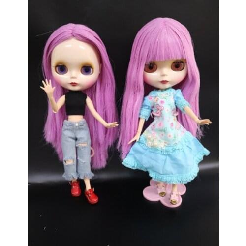 Joint body Nude blyth Doll, purple hair Factory doll,Suitable For DIY 20170901