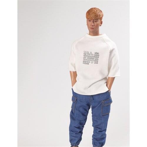 1/6 Scale Male Soldier Clothes CC006 Loose Print T-shirt Model Trendy Korean Top For 12'' Action Figure Body Toys Doll