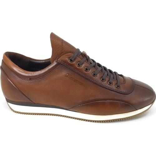Male Tan Genuine Leather Lace-Up Casual Shoes MRC06682TABA