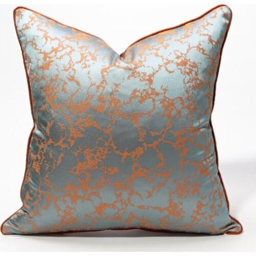 Abstract Orange Geometric Jacquard Cushion Cover High Precision Embroidery Decorative Pillows Home Decor Sofa Chair Pillowcase