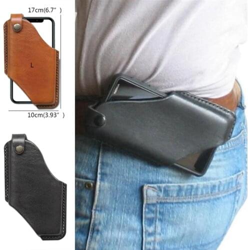 New Hot Sale Men Cellphone Loop Holster Case Belt Waist Bag Props Leather Purse Phone Wallet