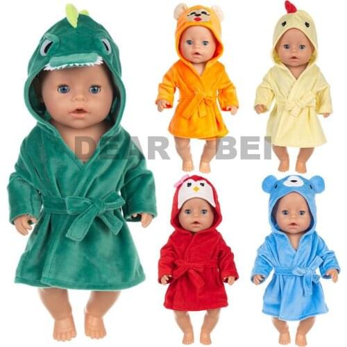 2021 New Fit 18 inch Baby New Born 43cm Doll Clothes Accessories White Bunny Green dinosaur and blue bear For Baby birthday Gift