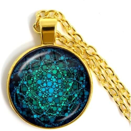 New Flower of Life Necklace Om Yoga Chakra Pendant Mandala Necklaces Fashion Glass Dome Sacred Geometry Women Jewelry For Wome