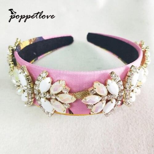 New Design Handmade Hairband Bridal Crystal Headband Women Pearl Crown Bridal Tiara Wedding Accessories Hair Ornaments