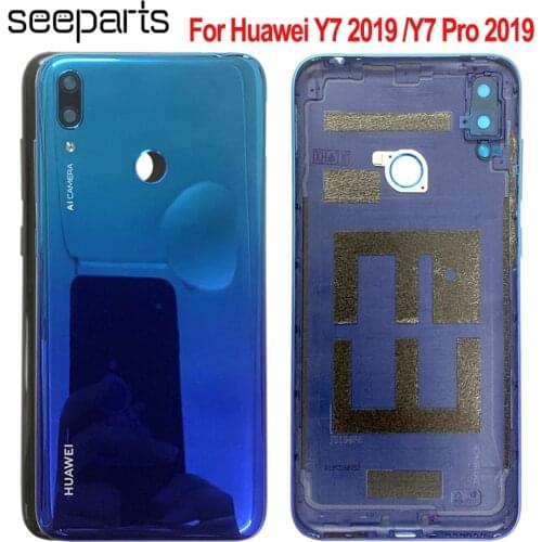 Original New For Huawei Y7 2019 Y7 Pro 2019 Y7 Prime 2019 Back Battery Cover Rear Housing Y7 2019 Case Y7 Pro 2019 Battery Cover