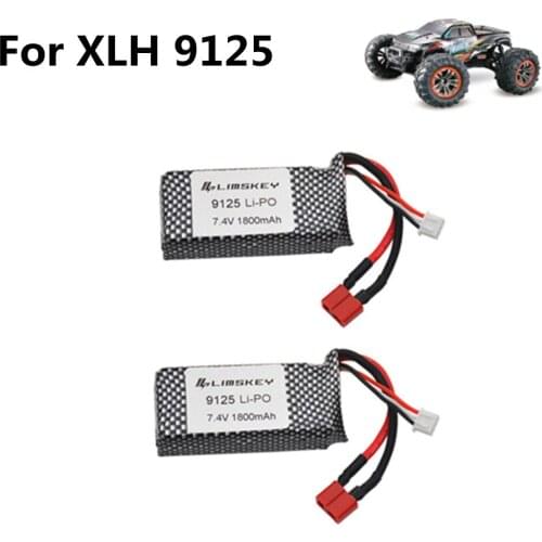 Original battery For XINLEHONG 9125 Remote Control Car Spare Parts 7.4V 1800mah 2S Lipo Battery XLH 9125 battery 1pcs to 10pcs