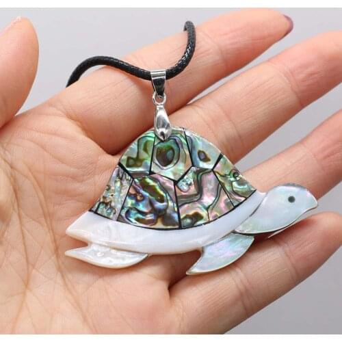 Natural Shell Necklace With Sea Turtle Shaped Pendant Leather Cord 2MM Charms For Elegant Women Love Romantic Gift