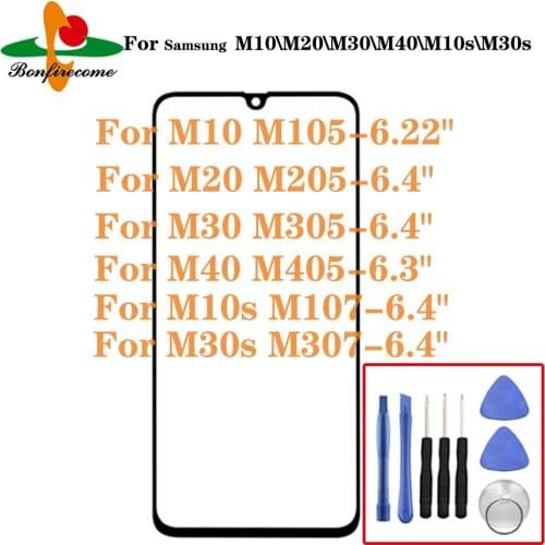 For Samsung Galaxy M10 M20 M30 M40 M10s M30s M105 M205 M305 M405 M107 M307 Front Touch screen Panel LCD Out Glass Cover Lens