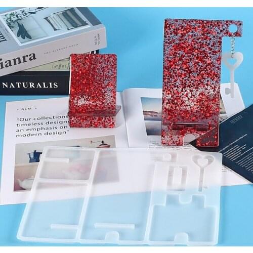 Phone Stand Epoxy Resin Mold Mobile Phone Holder Silicone Mould DIY Crafts Cell Phone Bracket Mold Casting Tools Resin Mold