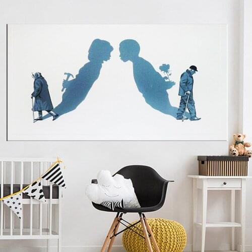 Impreissionist Cartoon Portrait Love Painting Poster Prints Wall Art Human Love Pictures Canvas Painting for Living Room