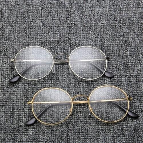 Plain Glasses Men Vintage Eyeglasses Women Anti Blue Light Eyewear Computer Spectacles Metal Frame Lunette Gaming Lenses Gafas