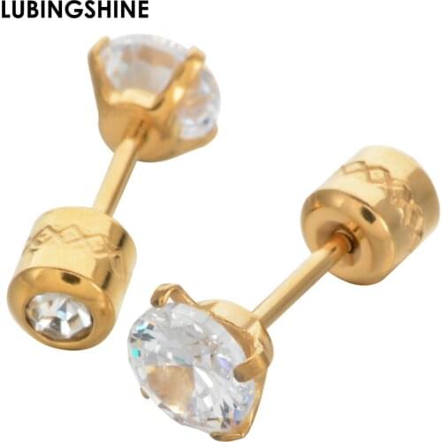 Fashion Gold Color Piercing Earring Silver Color Stainless Steel Safe Sterile Body Jewelry For Women Stud Earring brinco