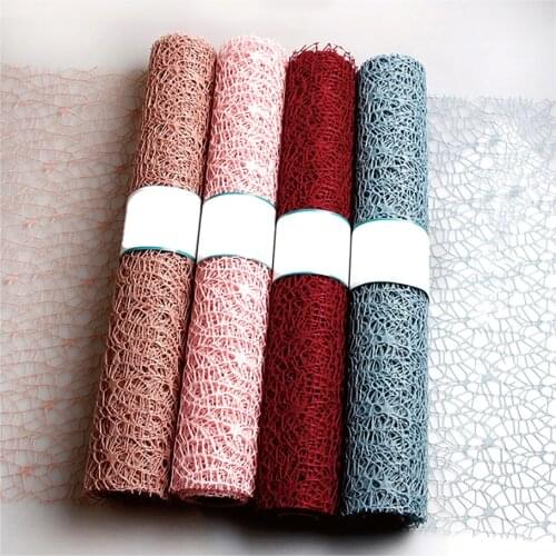 Chainho,Colored Flower Packaging Gauze Net,Jacquard Net,Handmade Art Crafts Gift Wrapping Paper,Wedding Party Decorative,5 Yard