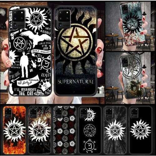 Supernatural TV logo Phone case For Samsung Galaxy Note 4 8 9 10 20 S8 S9 S10 S10E S20 Plus UITRA Ultra black 3D cover art