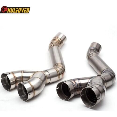 Titanium Alloy Motorcycle Exhaust Muffler Link Pipe for S1000RR 09-16 S1000R 14-16 Motorbike Muffler Exhaust ConnectMid Pipe